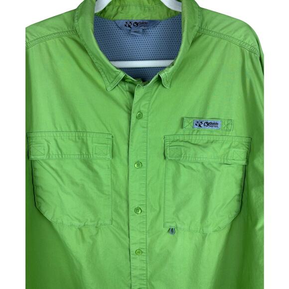 GUIDE SERIES Mens Vented Long Sleeve Hunting Shirt Sz 3XLT Green *FLAW* - Picture 3 of 9